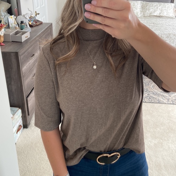 Tops - Short sleeve mock neck tee LOFT